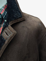 Vintage City Sheepskins Leather Lambsuede Shearling Coat M/L Brown