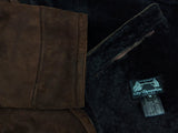 Vintage City Sheepskins Leather Lambsuede Shearling Coat M/L Brown