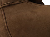 Vintage Barretts Leather Lambsuede Shearling Coat L/XL Brown
