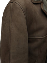 Vintage Richard Draper Leather Lambsuede Shearling Coat L/XL Tan/Sand