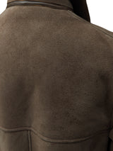 Vintage Richard Draper Leather Lambsuede Shearling Coat L/XL Tan/Sand