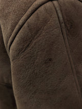 Vintage Richard Draper Leather Lambsuede Shearling Coat L/XL Tan/Sand