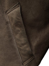 Vintage Richard Draper Leather Lambsuede Shearling Coat L/XL Tan/Sand
