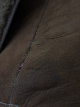 Vintage Morlands Leather Lambsuede Shearling Coat L/42 Brown