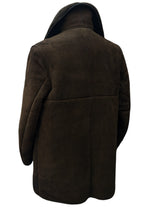 Vintage Morlands Leather Lambsuede Shearling Coat L/42 Brown