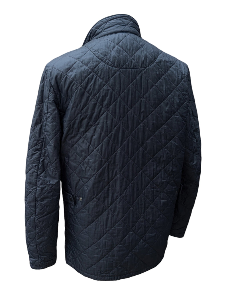 Barbour Jacket S/M Soft Midnight Steel Blue Chelsea Padded Quilt Polyester