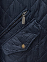 Barbour Jacket S/M Soft Midnight Steel Blue Chelsea Padded Quilt Polyester