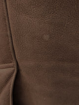 Vintage Selfridges Leather Lambsuede Shearling DB Coat XL/44 Brown