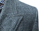 Abraham Moon Coat L/42 Prince of Wales Plaid DB Pure Wool
