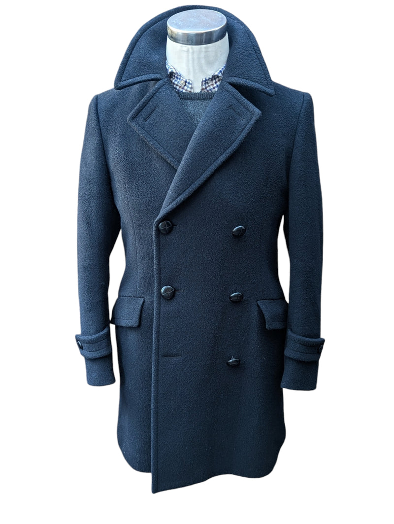 Vintage Austin Reed M/38 DB Peacoat Navy Blue Wool/Cashmere