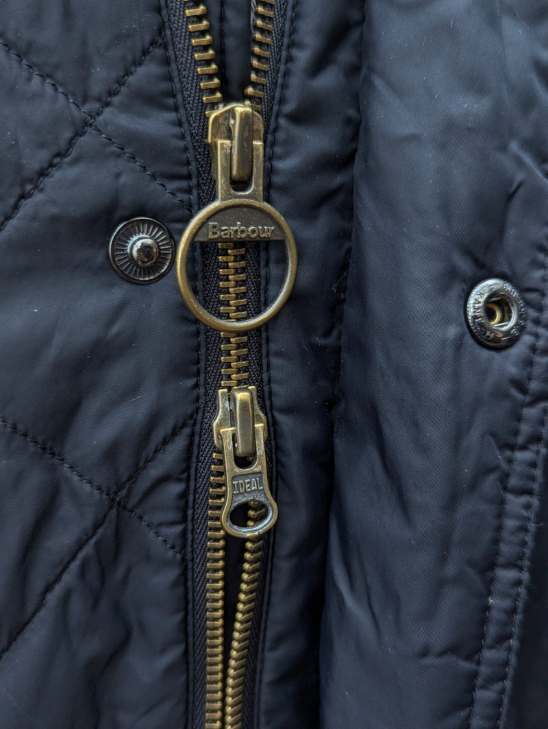 Barbour Jacket M/L Midnight Blue Ribbed Chelsea Padded Quilt Polyester