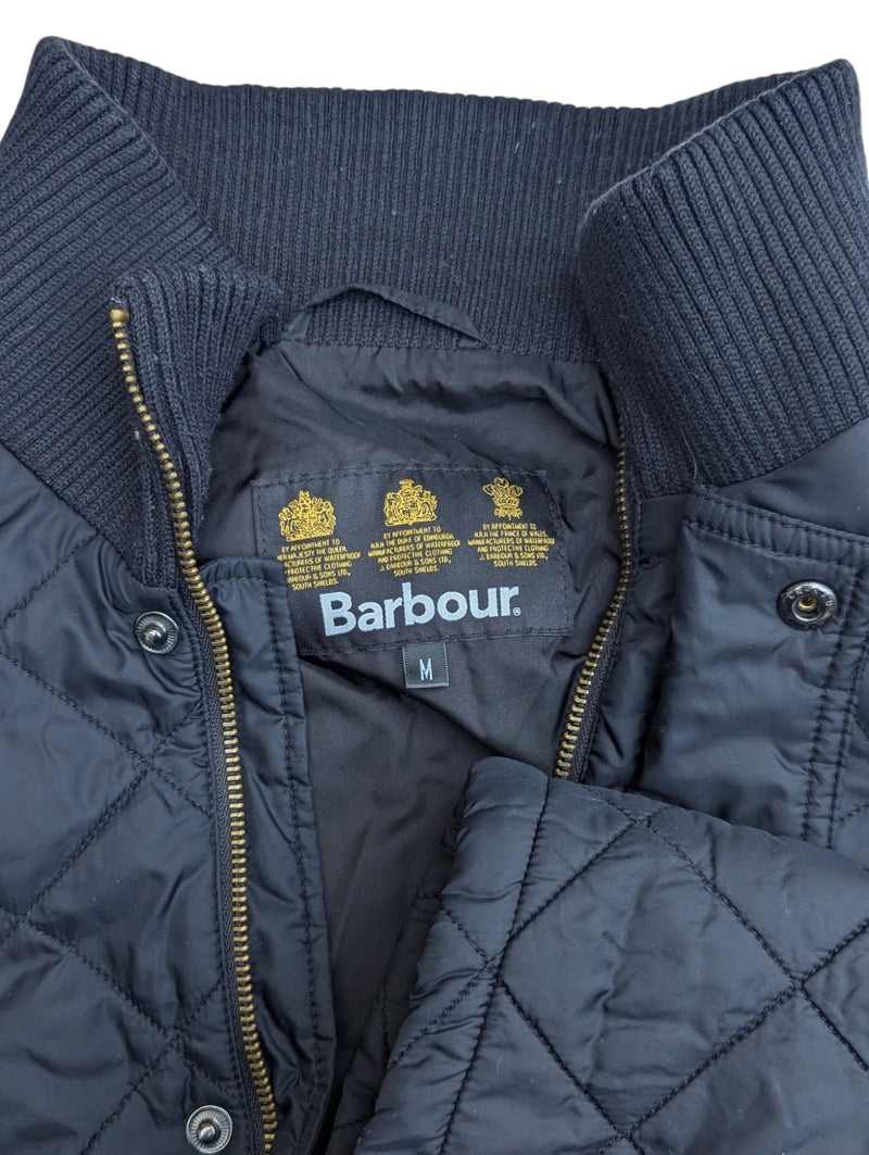Barbour Jacket M/L Midnight Blue Ribbed Chelsea Padded Quilt Polyester