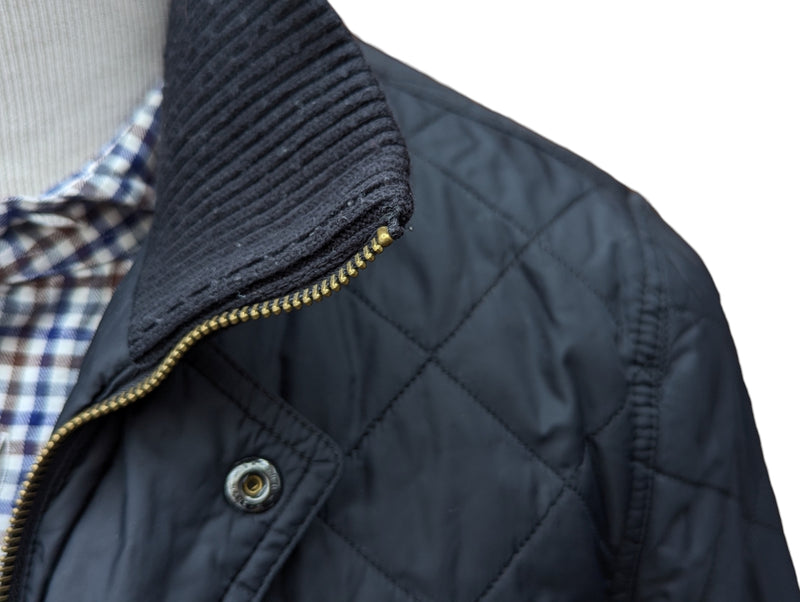 Barbour Jacket M/L Midnight Blue Ribbed Chelsea Padded Quilt Polyester