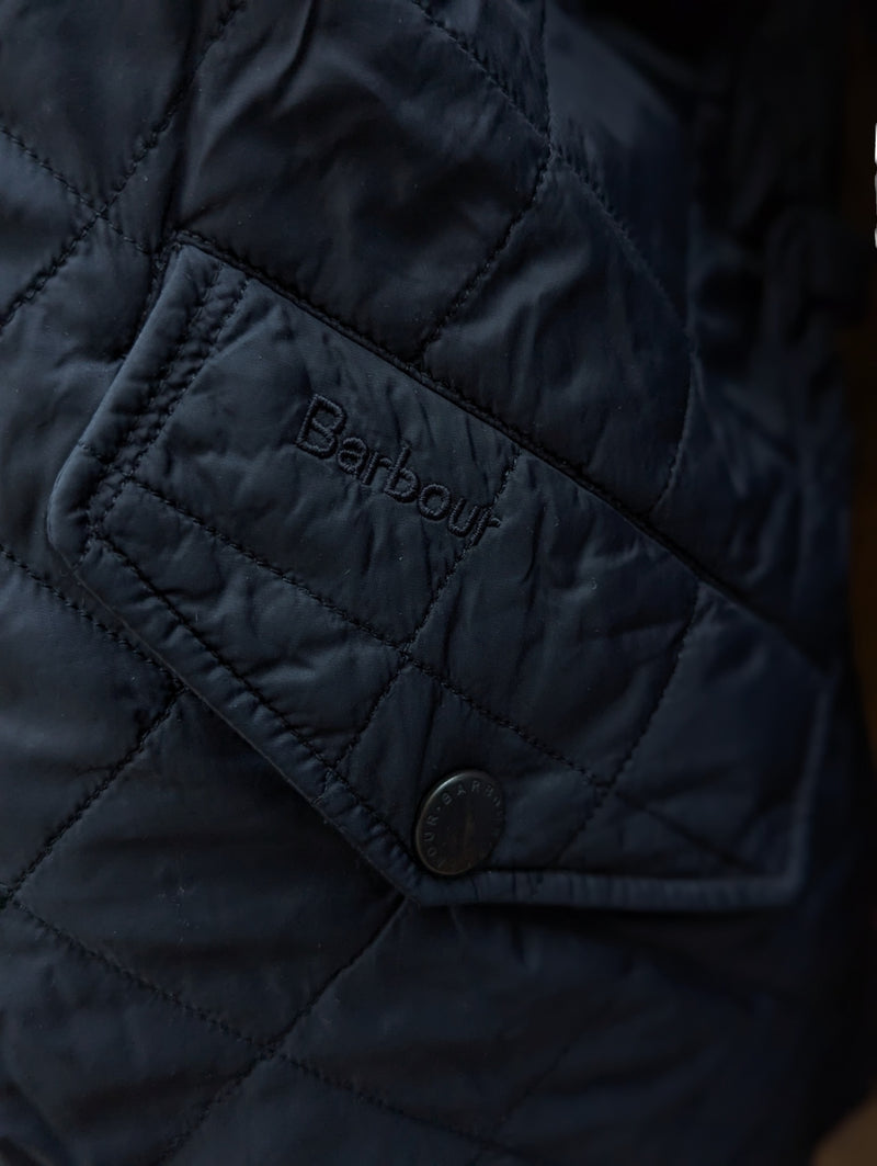 Barbour Jacket M/L Midnight Blue Ribbed Chelsea Padded Quilt Polyester
