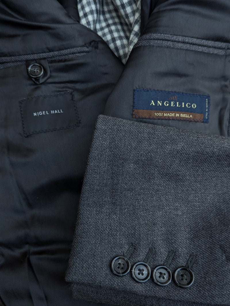 Nigel Hall Angelico Coat 40R/M Mid Grey Wool/Cashmere