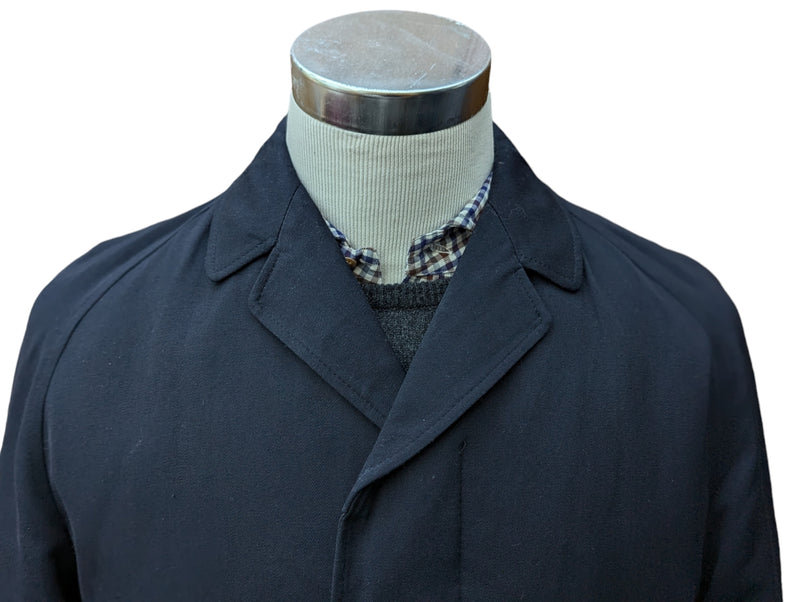 Vintage Hornes Royal Warrant Coat M/40R Navy Blue Wool/Cotton Twill