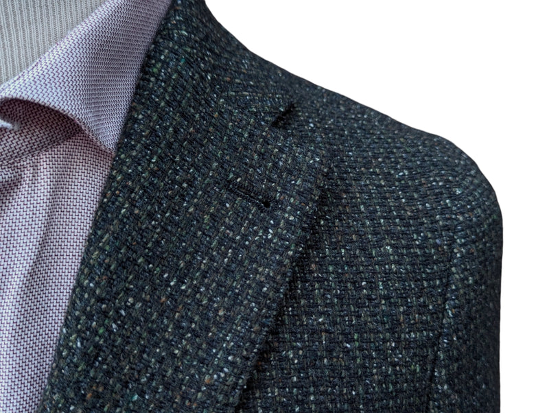 Pal Zileri Sport Coat 38R Charcoal Green Flecked Wool/Cashmere