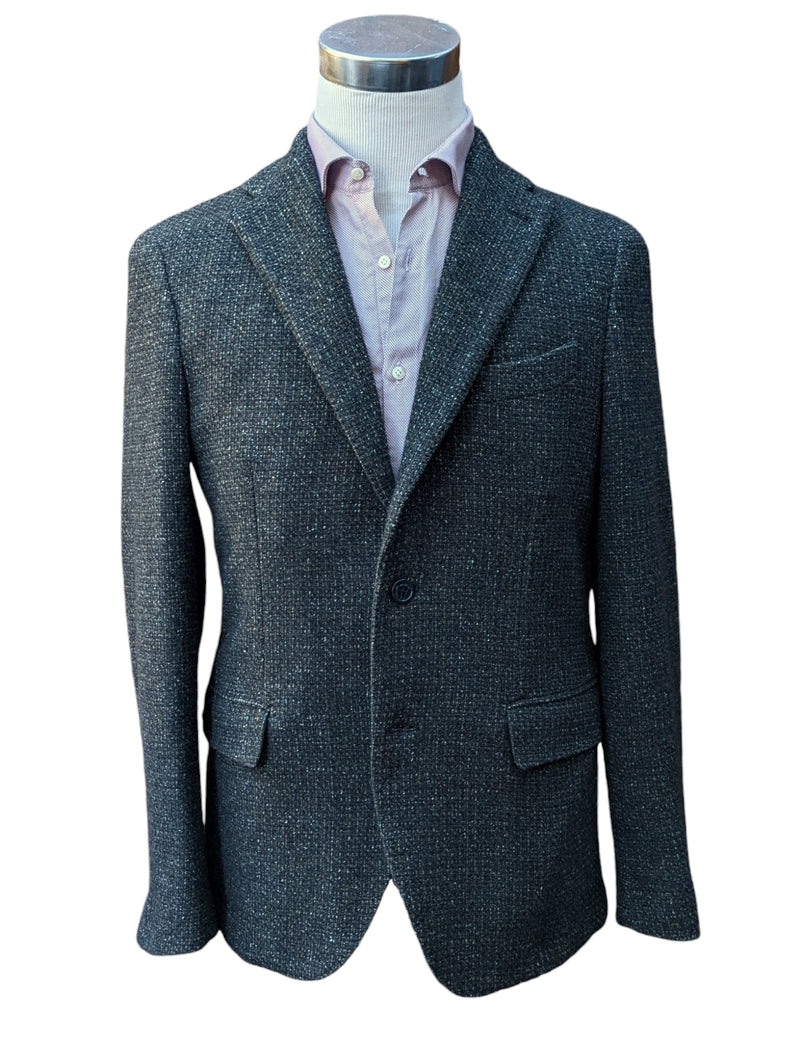 Pal Zileri Sport Coat 38R Charcoal Green Flecked Wool/Cashmere