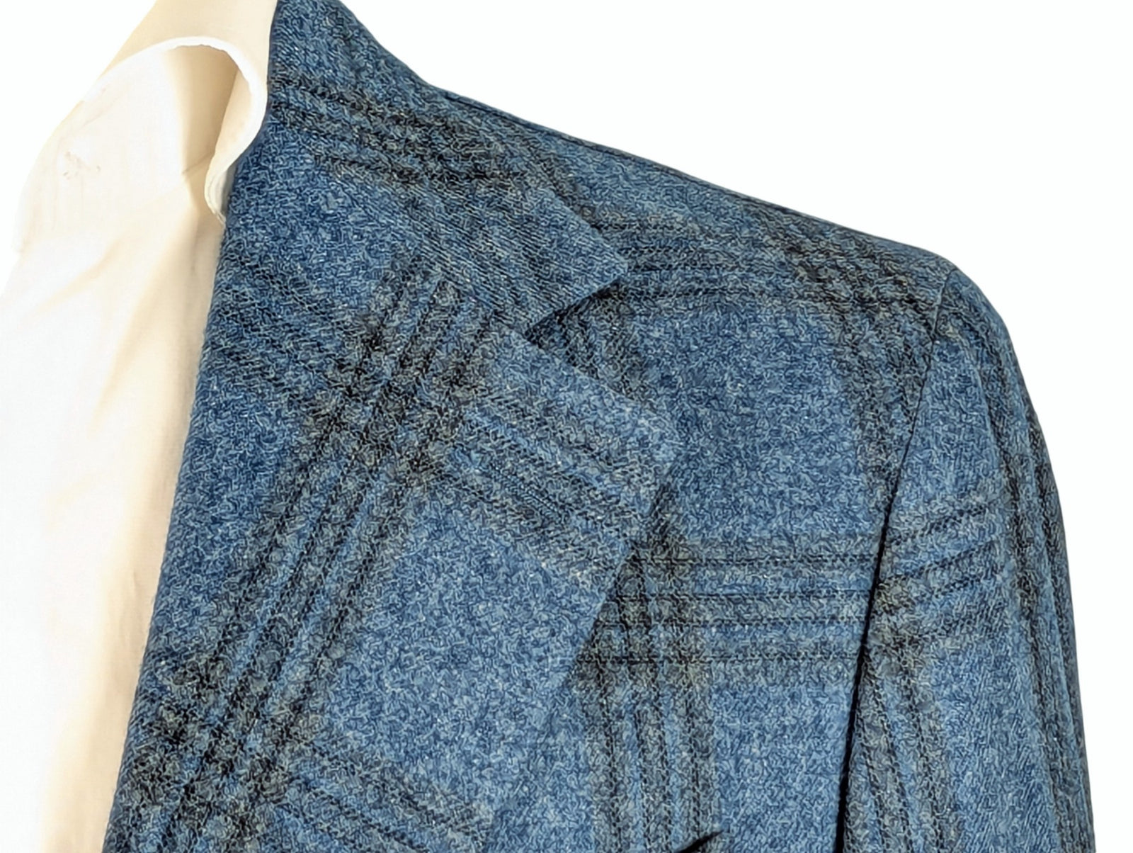 Benjamin VBC Sport Coat Soft Turquoise Blue Plaid Soft Shoulder