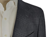 Benjamin di Pray Sport Coat Black Charcoal Plaid Soft Shoulder Wool/Cashmere