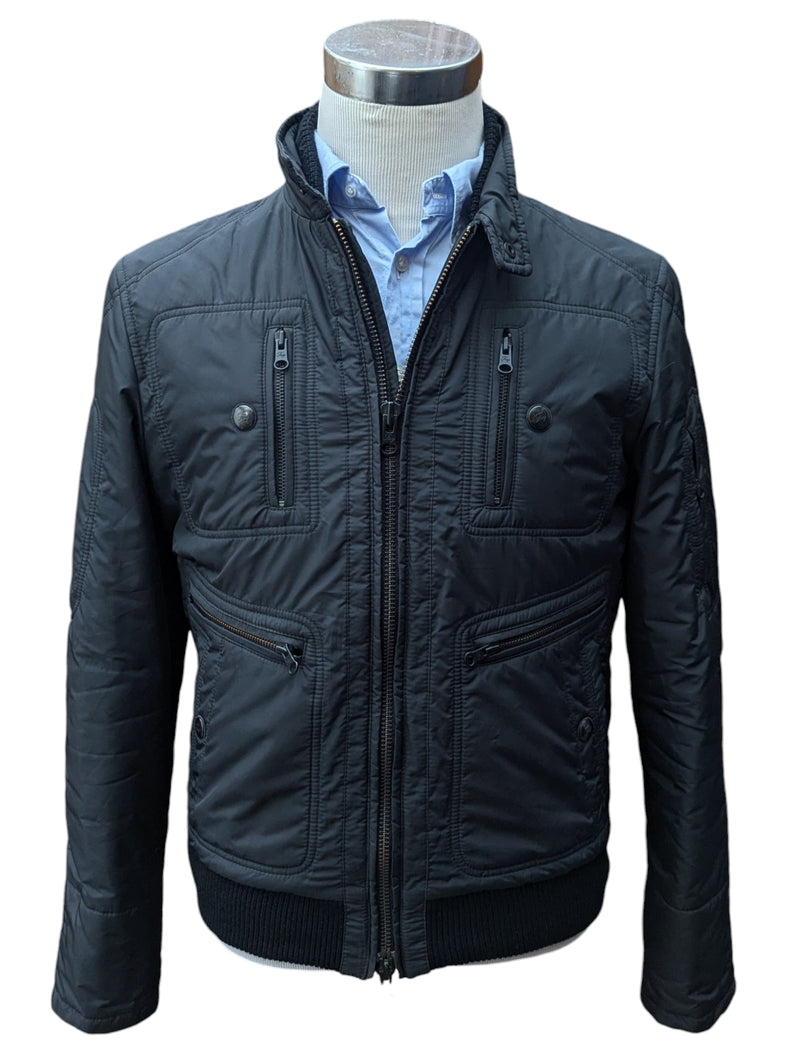Fay Jacket S/M Black Padded Biker Polyester