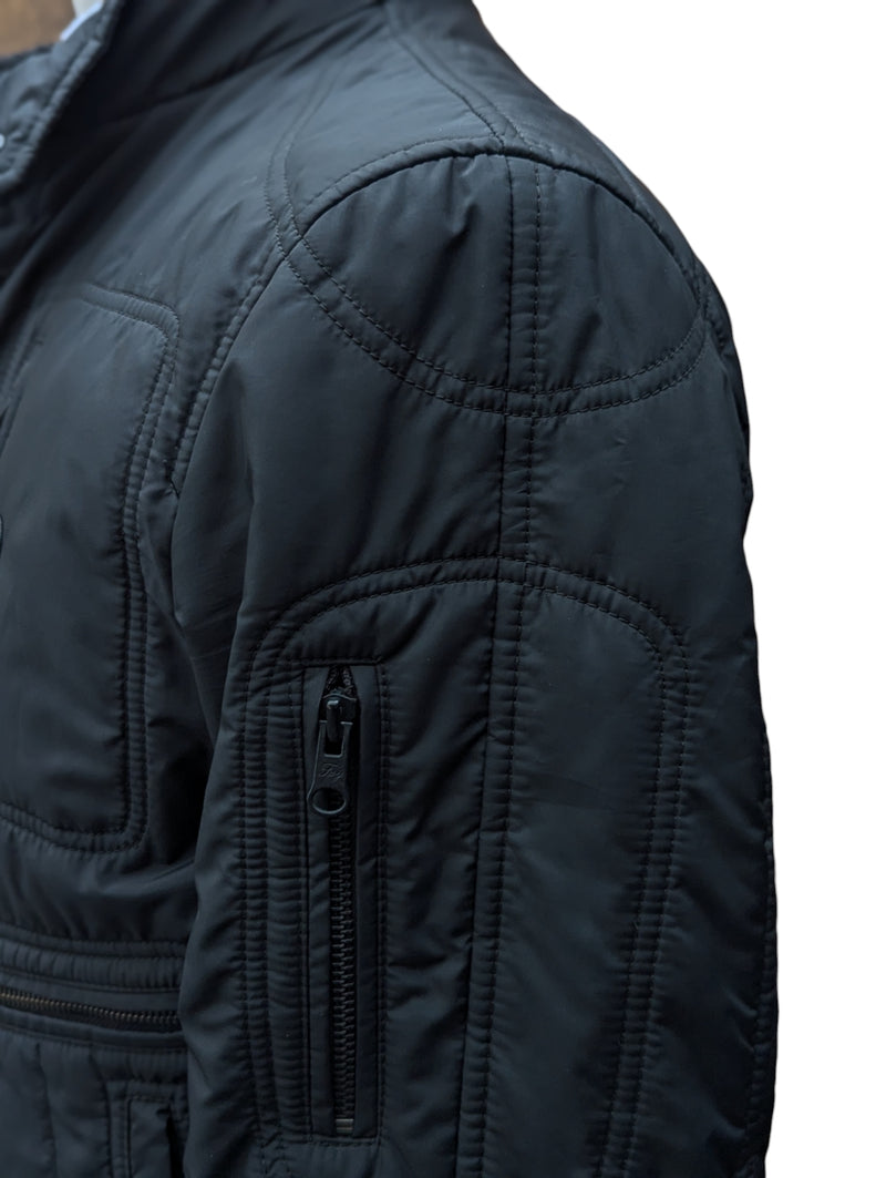 Fay Jacket S/M Black Padded Biker Polyester