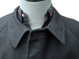 Vintage Austin Reed Belted Balmacaan Raglan Coat L/42 Olive-Grey Twill Pure Wool