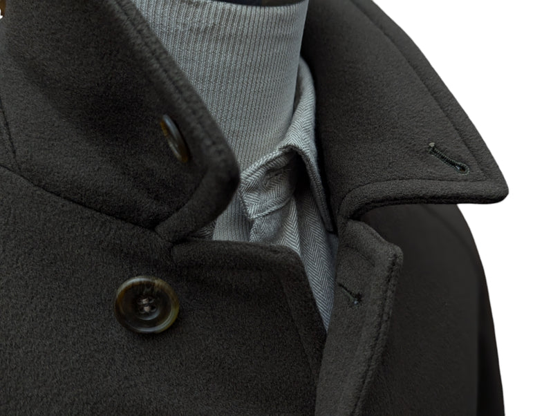 Vintage Austin Reed Olive Green Balmacaan Coat L/42 Olive Wool/Cashmere