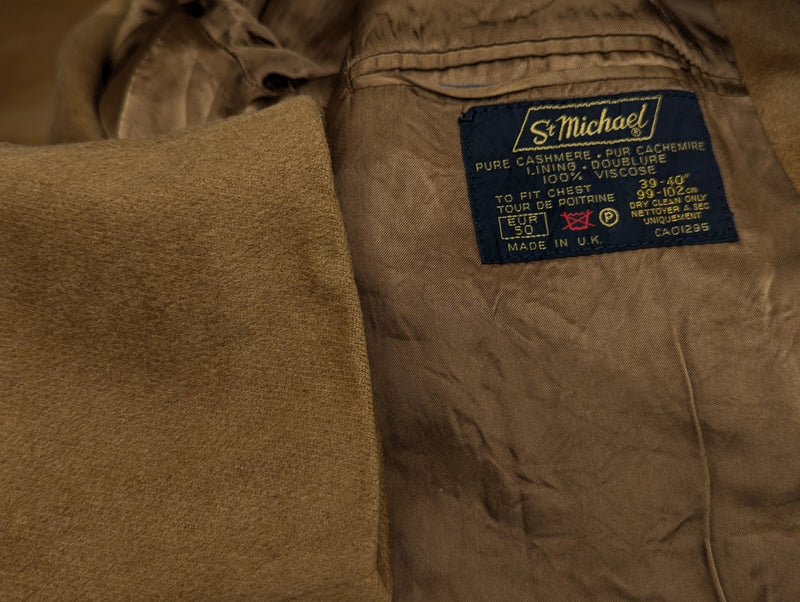St. Michael UK Coat M/40 Caramel Pure Cashmere