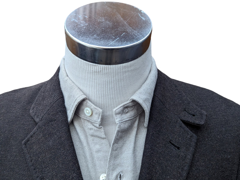 Nigel Hall Abraham Moon Coat M Brown Herringbone 3-button Pure Wool