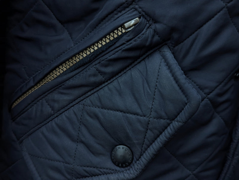 Barbour Jacket S/M Midnight Blue Powell Padded Quilt Polyester