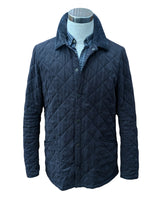 Barbour Jacket L Navy Blue Bonell Padded Quilt Poly
