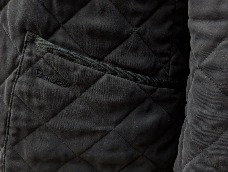 Barbour Jacket L Navy Blue Bonell Padded Quilt Poly