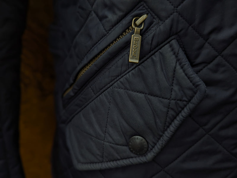 Barbour Jacket XL Midnight Blue Powell Padded Quilt Polyester