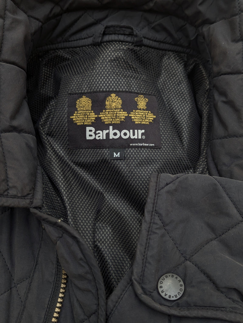 Barbour Jacket M/L Soft Charcoal Grey Millton Quilted Polyester Gore-Tex