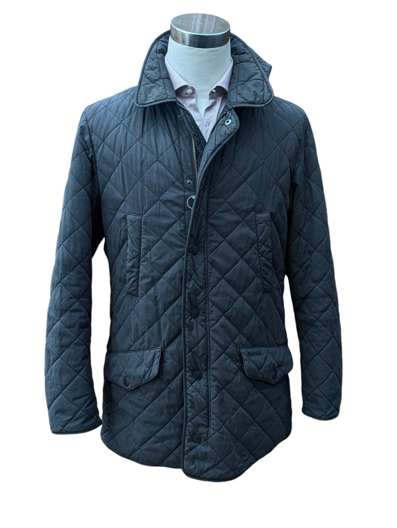 Barbour Jacket M/L Soft Charcoal Grey Millton Quilted Polyester Gore-Tex