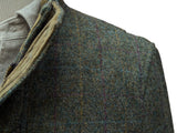 Abraham Moon Car Coat M Soft Green Yorkshire Tweed Wool