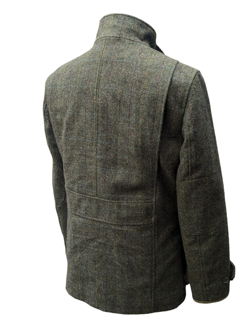 Abraham Moon Car Coat M Soft Green Yorkshire Tweed Wool