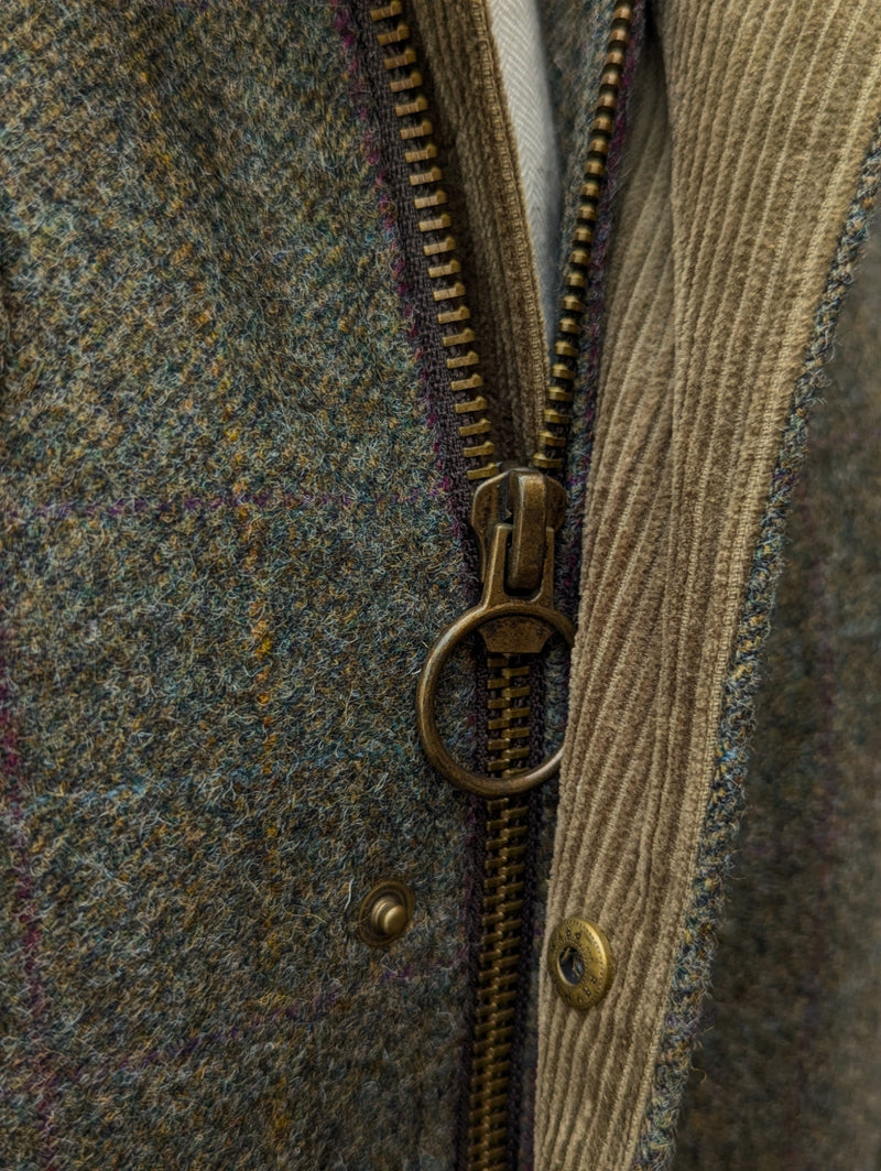 Abraham Moon Car Coat M Soft Green Yorkshire Tweed Wool