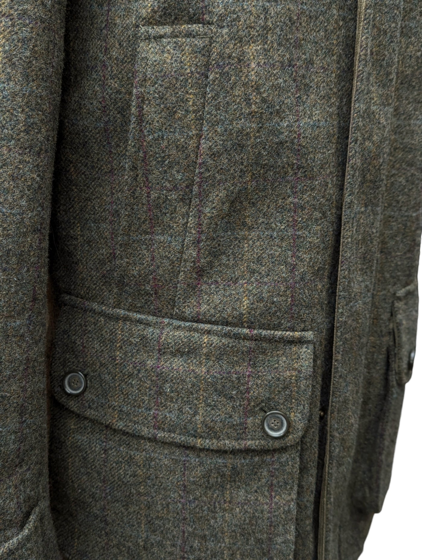 Abraham Moon Car Coat S Soft Green Yorkshire Tweed Wool – eHABERDASHER