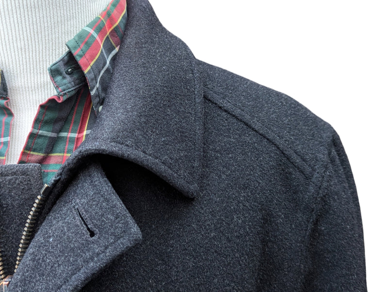 Marks & Spencer British Car Coat L Charcoal Grey Wool/Lambswool