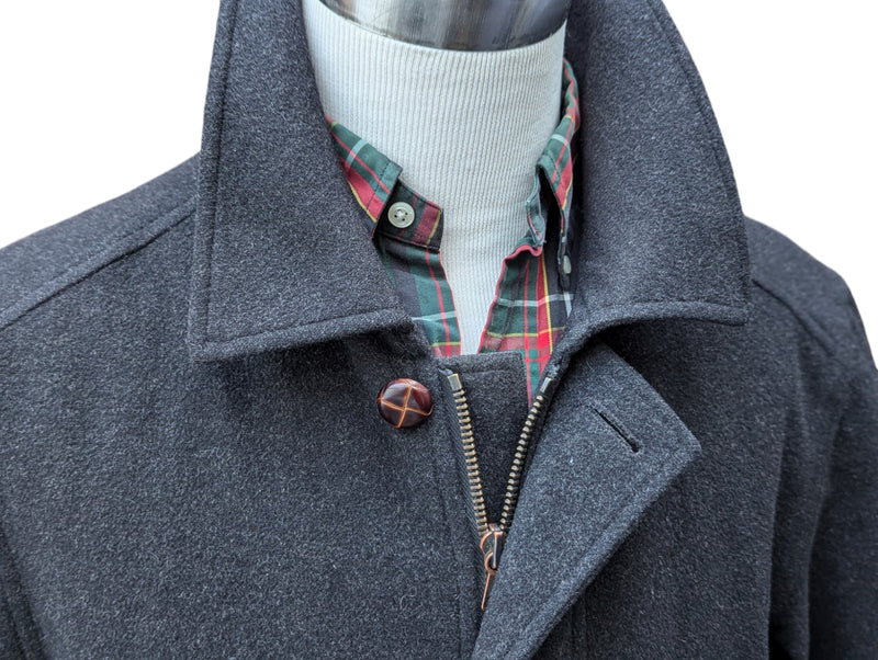 Marks & Spencer British Car Coat L Charcoal Grey Wool/Lambswool