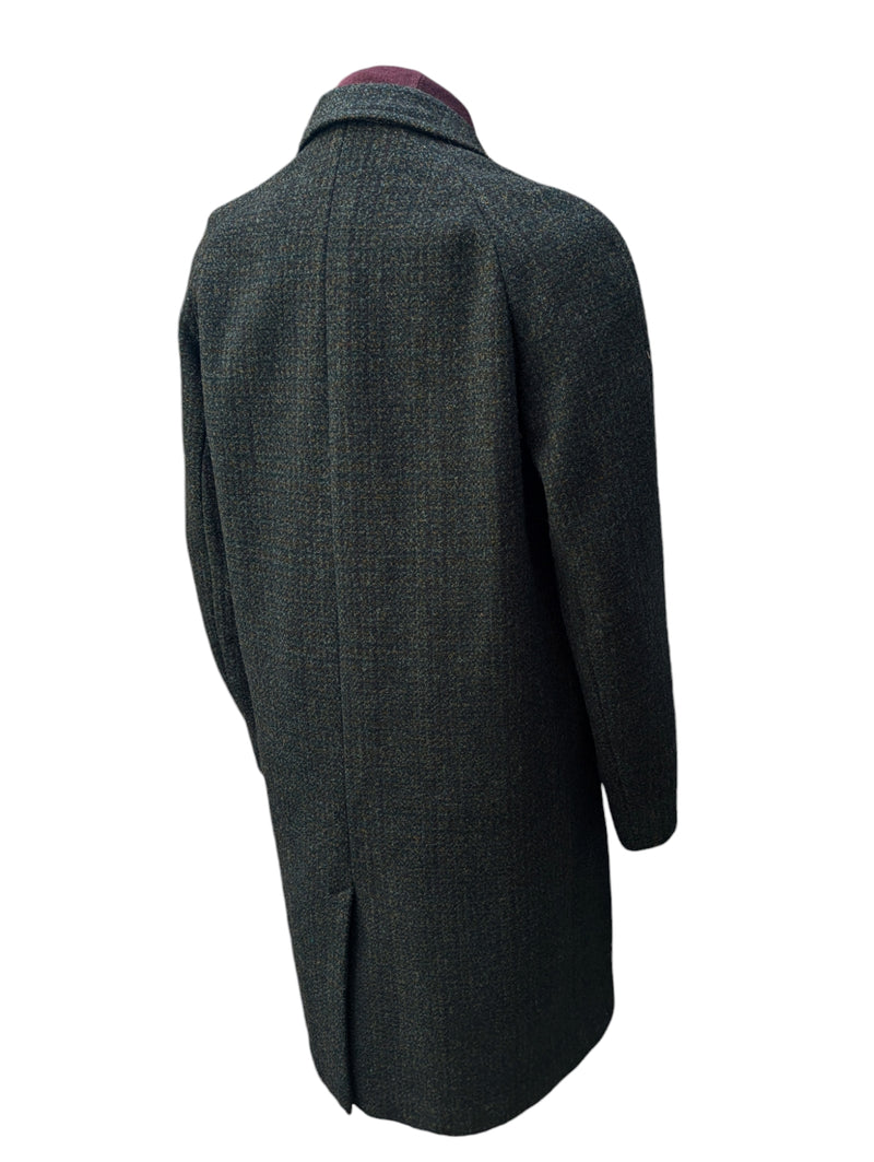 Vintage Ballantyne Scotland Coat 40/M Charcoal Brown Heavy Wool Tweed