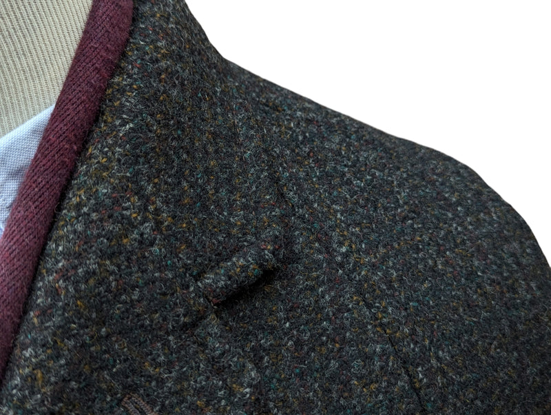Vintage Ballantyne Scotland Coat 40/M Charcoal Brown Heavy Wool Tweed