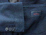 Altea Sport Coat 39/40R Ink Blue 2-button Cotton Weave