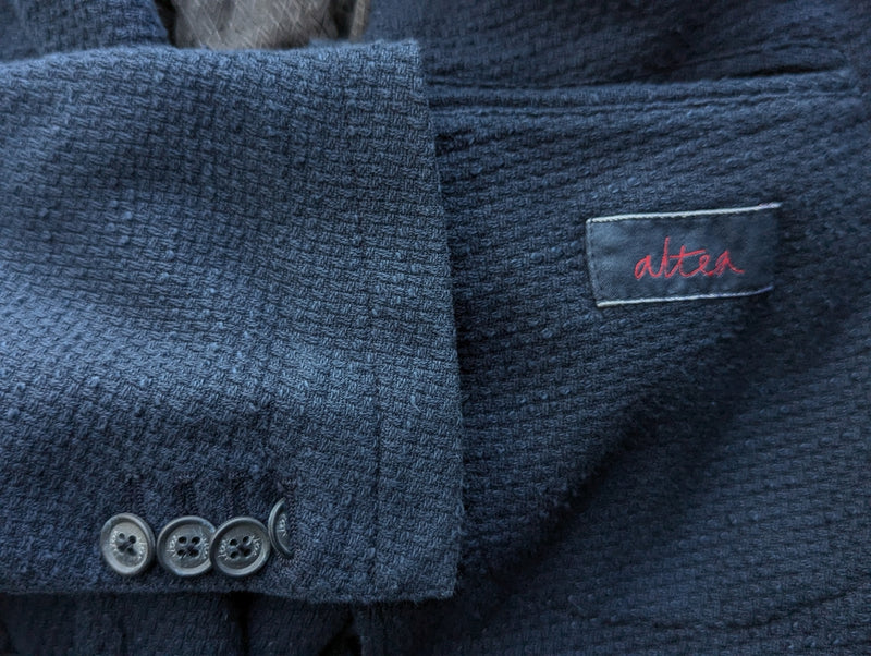 Altea Sport Coat 39/40R Ink Blue 2-button Cotton Weave