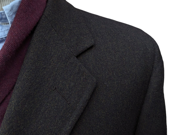 Vintage Chester Barrie Coat L/42 Dark Charcoal Brown Pure Wool