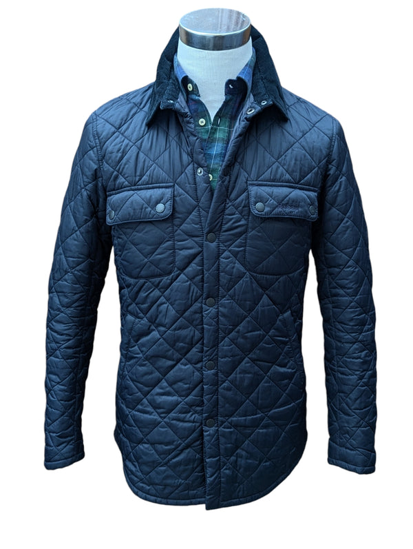 Barbour Jacket M Navy Blue Akenside Padded Quilt Polyamide
