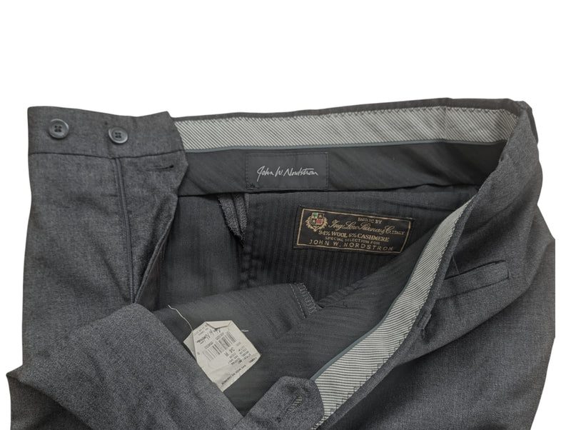 Nordstrom Loro Piana Trousers 34 Grey Wool/Cashmere Full Fit