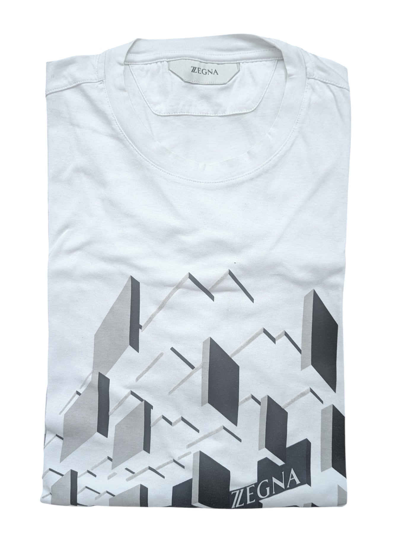 Zegna Tee Shirt M White 3D Graphic Cotton – eHABERDASHER